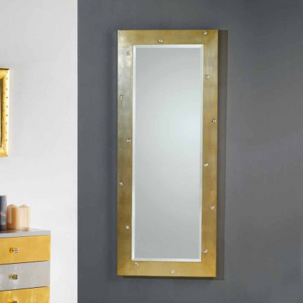 Espelho de parede / piso de design moderno com cristais Swarovski Viadurini