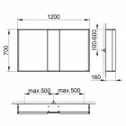 Espelho de parede moderno com 3 portas em alumínio pintado de prata - Demon Viadurini