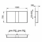 Espelho de parede moderno com 3 portas em alumínio pintado de prata - Demon Viadurini
