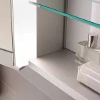 Espelho de parede moderno com 3 portas em alumínio pintado de prata - Demon Viadurini