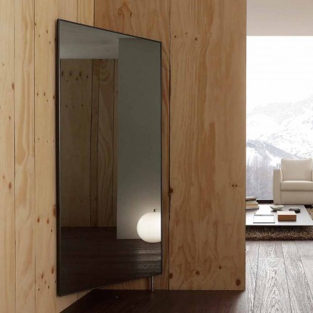 Espelho de parede com porta de abertura e cabides Made in Italy - Boro Viadurini