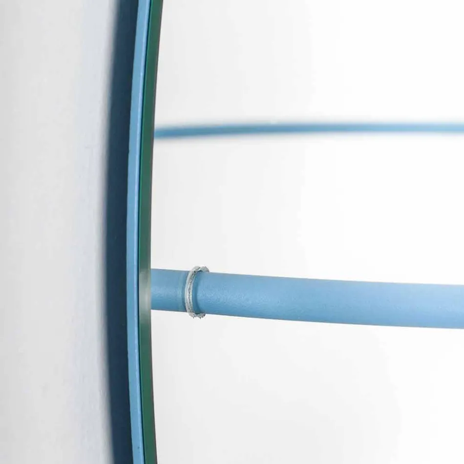 Espelho de parede com cabide de aço moderno Made in Italy - Chioccia Viadurini