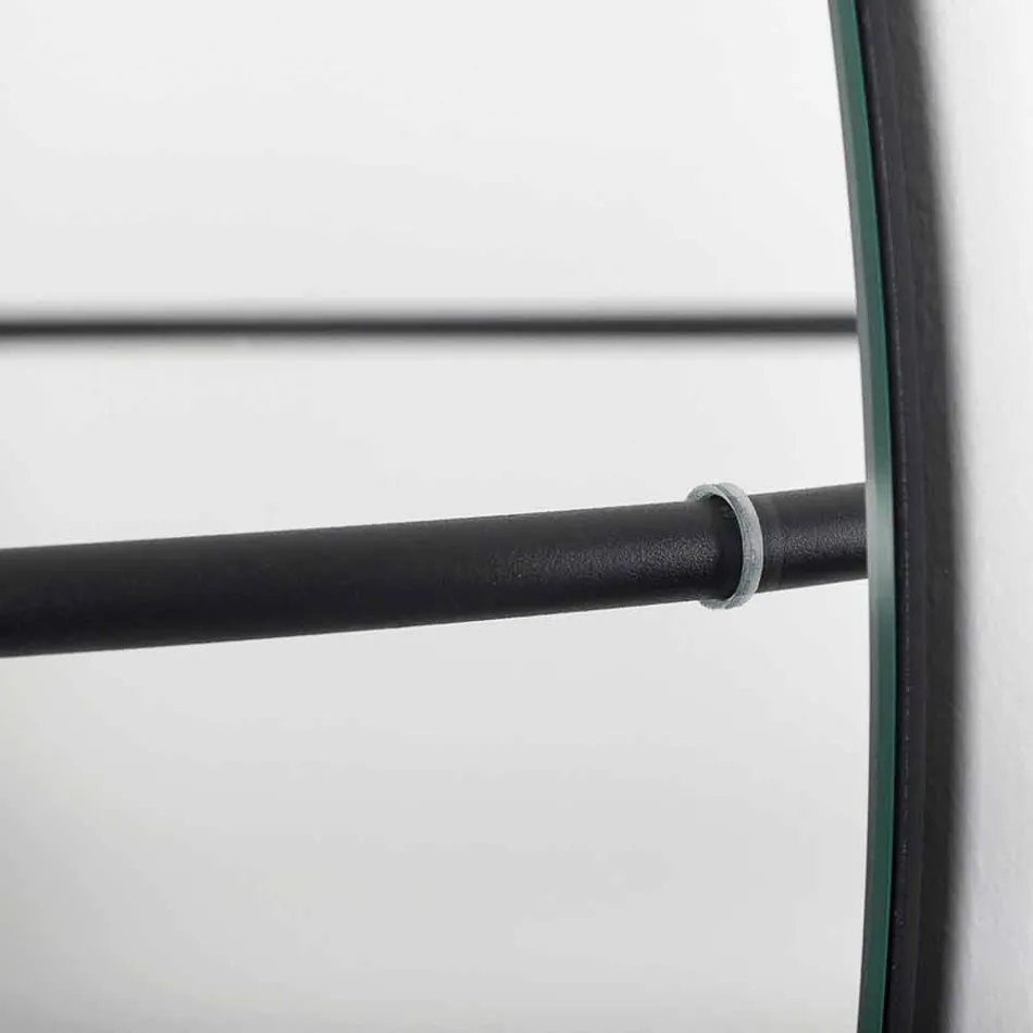 Espelho de parede com cabide de aço moderno Made in Italy - Chioccia Viadurini