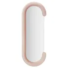 Espelho de Parede em Forma de C com Moldura em MDF Revestido em Veludo - Micheal Viadurini