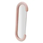 Espelho de Parede em Forma de C com Moldura em MDF Revestido em Veludo - Micheal Viadurini