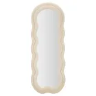 Espelho de Parede com Moldura em MDF Revestido em Veludo - Branco Viadurini