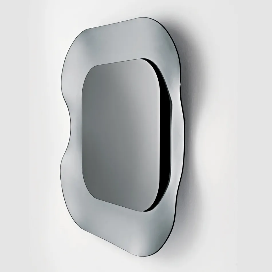 Espelho de parede com moldura em vidro fundido, fabricado na Itália - Adored Viadurini