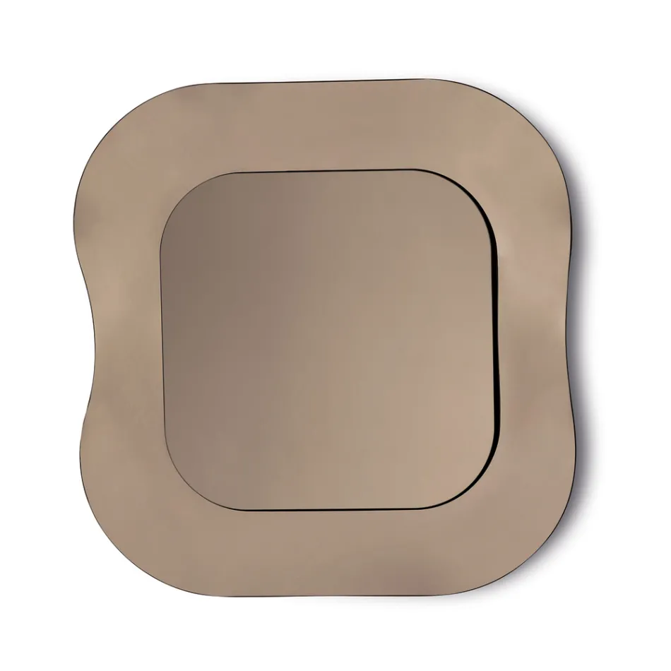 Espelho de parede com moldura em vidro fundido, fabricado na Itália - Adored Viadurini