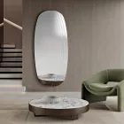 Espelho de parede Arabella com gravuras, fabricado na Itália. Viadurini