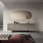 Espelho de parede Arabella com gravuras, fabricado na Itália. Viadurini