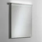 Espelho de Parede com Luz Integrada em Aço Inox Made in Italy - Tuccio Viadurini