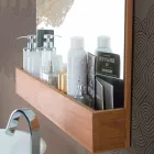 Espelho de Parede com Estrutura e Compartimento de Arrumação em Madeira Teca - Palima Viadurini