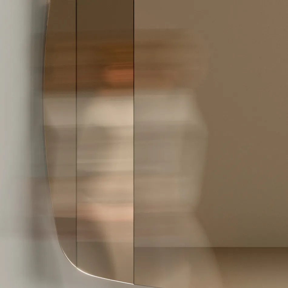 Espelho de parede com estrutura em madeira pintada de preto fabricado na Itália - Arya Viadurini