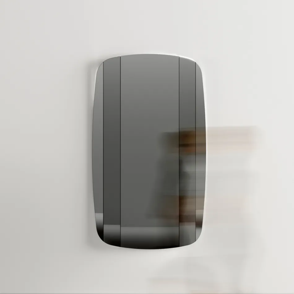 Espelho de parede com estrutura em madeira pintada de preto fabricado na Itália - Arya Viadurini