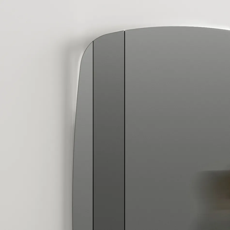 Espelho de parede com estrutura em madeira pintada de preto fabricado na Itália - Arya Viadurini