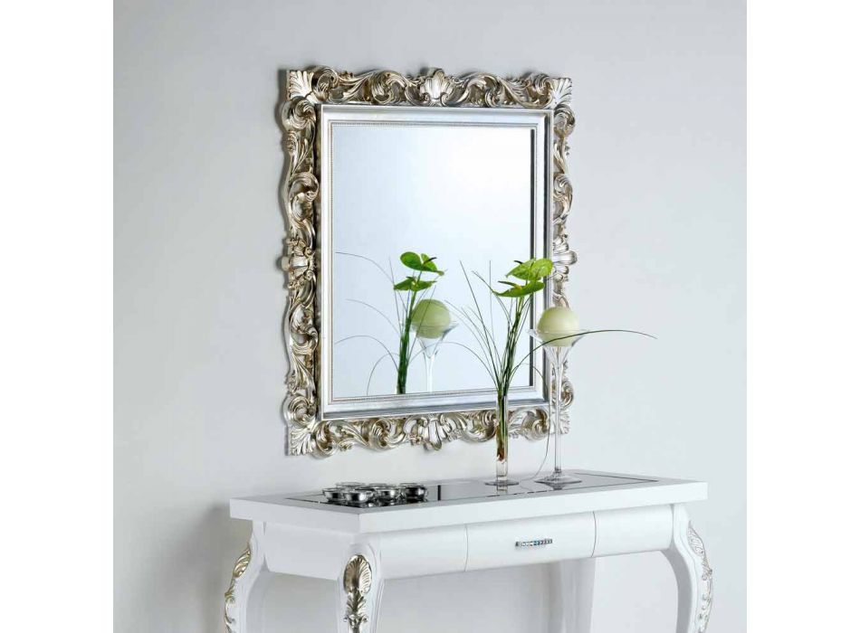 Espelho de parede design com moldura decorada Marsy, 98x98 cm Viadurini