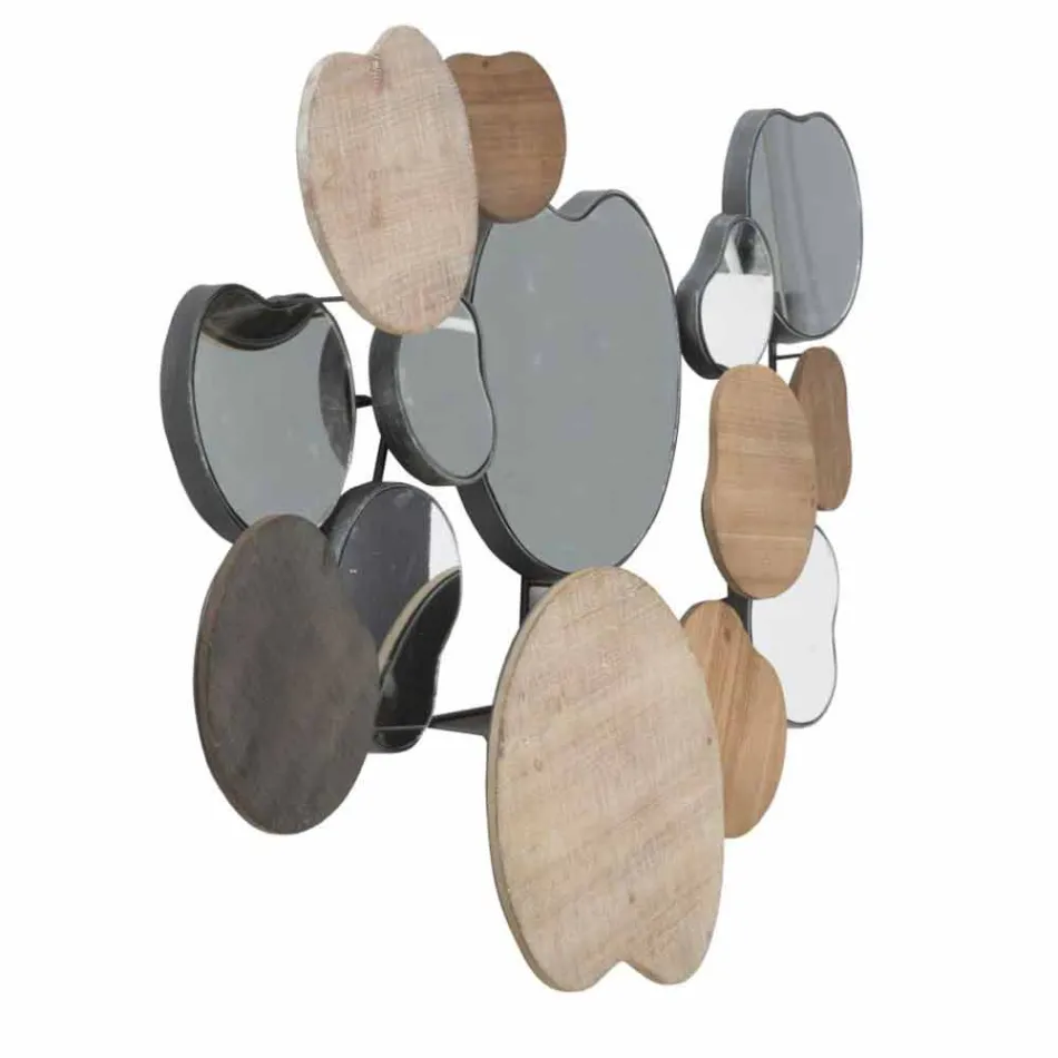 Espelho de Parede Design Moderno em Madeira e Ferro - Ortensio Viadurini