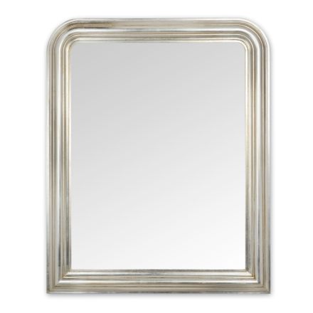 Espelho de Parede em Madeira com Acabamento Folha de Prata Made in Italy - Navona Viadurini