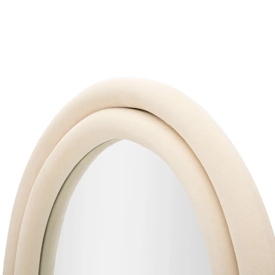 Espelho de parede em MDF revestido de veludo com tampo arqueado - Jessica Viadurini