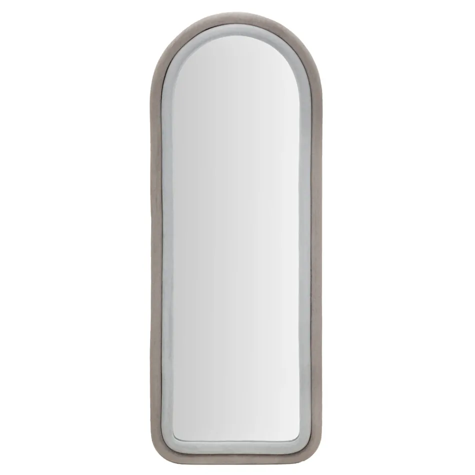 Espelho de parede em MDF revestido de veludo com tampo arqueado - Jessica Viadurini