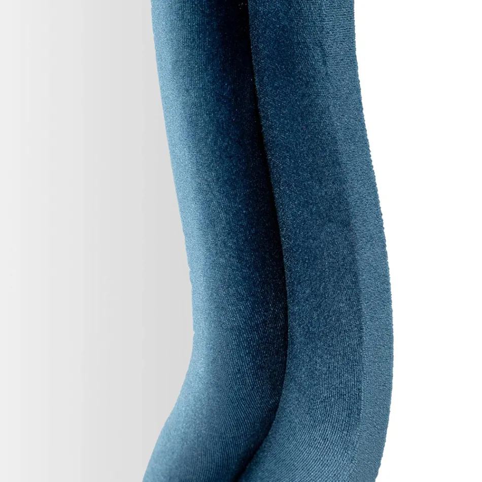 Espelho de Parede em MDF Revestido em Veludo com Linhas Onduladas - Sheldon Viadurini