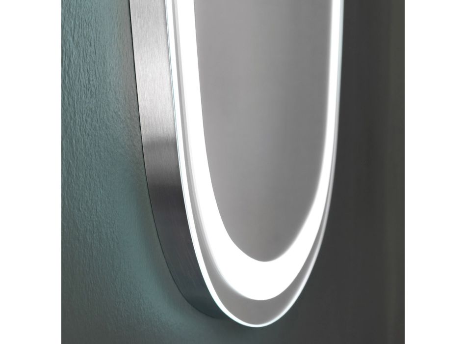 Espelho de parede para banheiro com LED 4000K integrado Made in Italy - Scrullo Viadurini