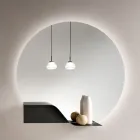 Espelho de parede com iluminação LED e moldura em ABS, fabricado na Itália - Dafira Viadurini