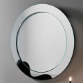 Espelho de parede redondo com moldura inclinada fabricada em Itália - Salamina