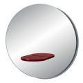 Espelho redondo de parede com prateleira de vidro colorido Made in Italy - Eliza