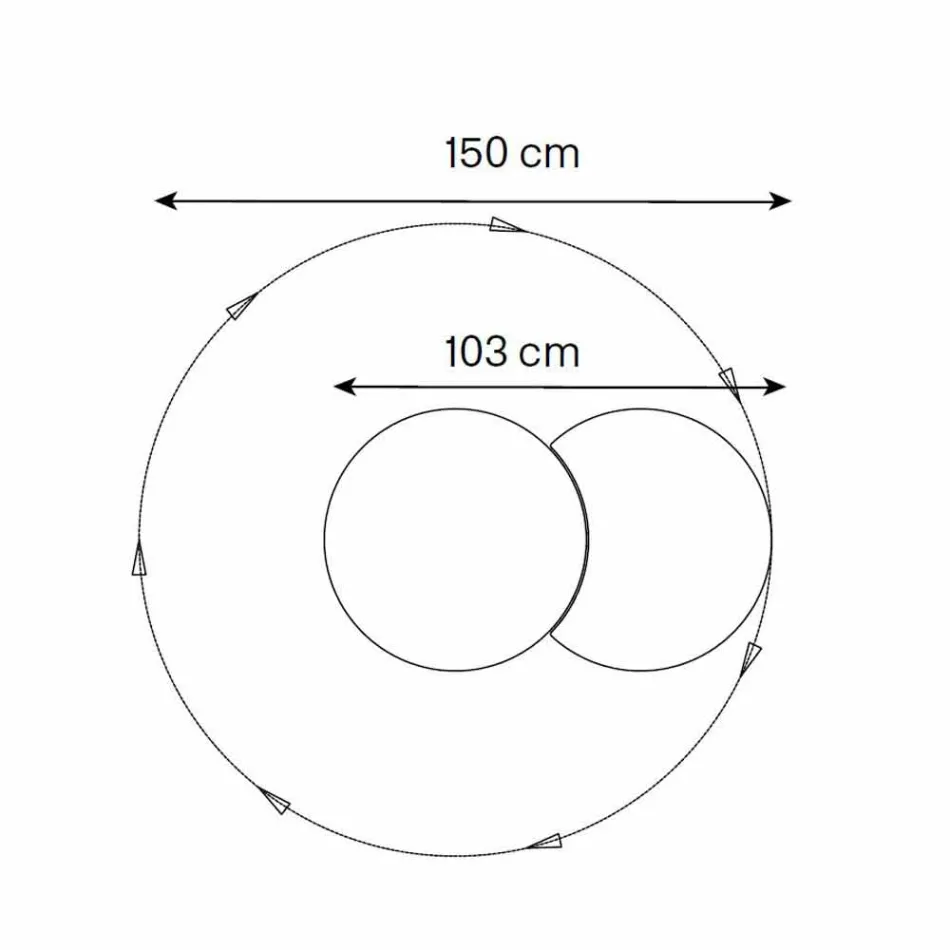 Espelho de parede redondo com satélite que gira 360 ° fabricado na Itália - Shaki Viadurini