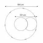 Espelho de parede redondo com satélite que gira 360 ° fabricado na Itália - Shaki Viadurini