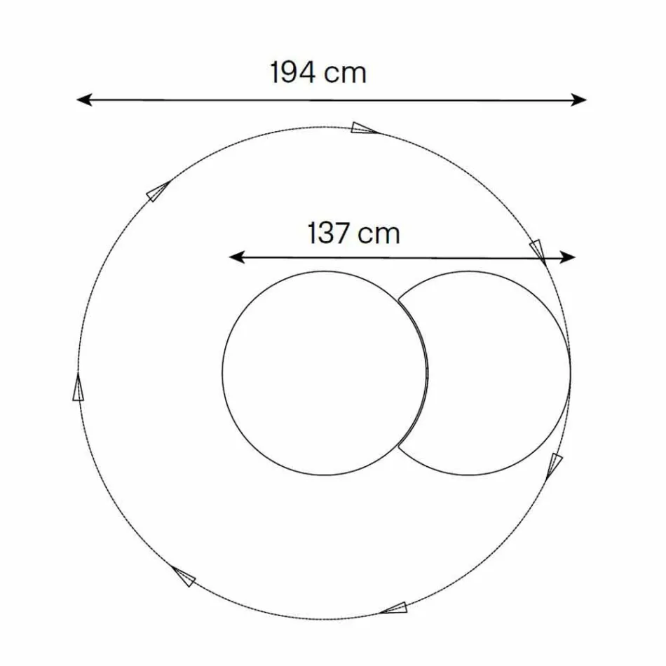 Espelho de parede redondo com satélite que gira 360 ° fabricado na Itália - Shaki Viadurini