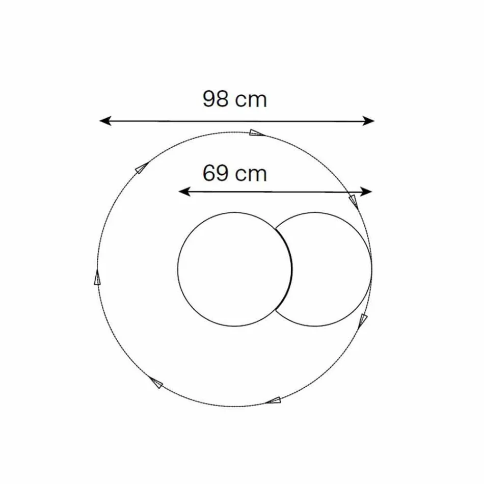 Espelho de parede redondo com satélite que gira 360 ° fabricado na Itália - Shaki Viadurini