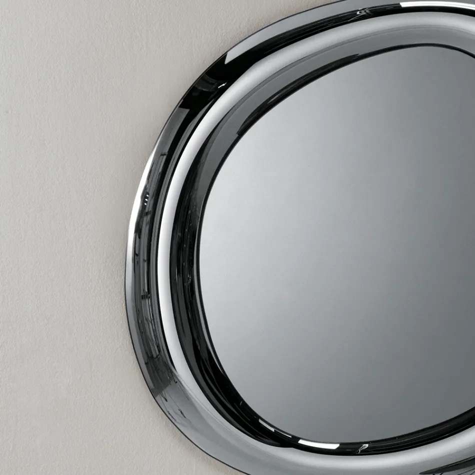 Espelho de parede com moldura curva, fabricado na Itália - Babila Viadurini