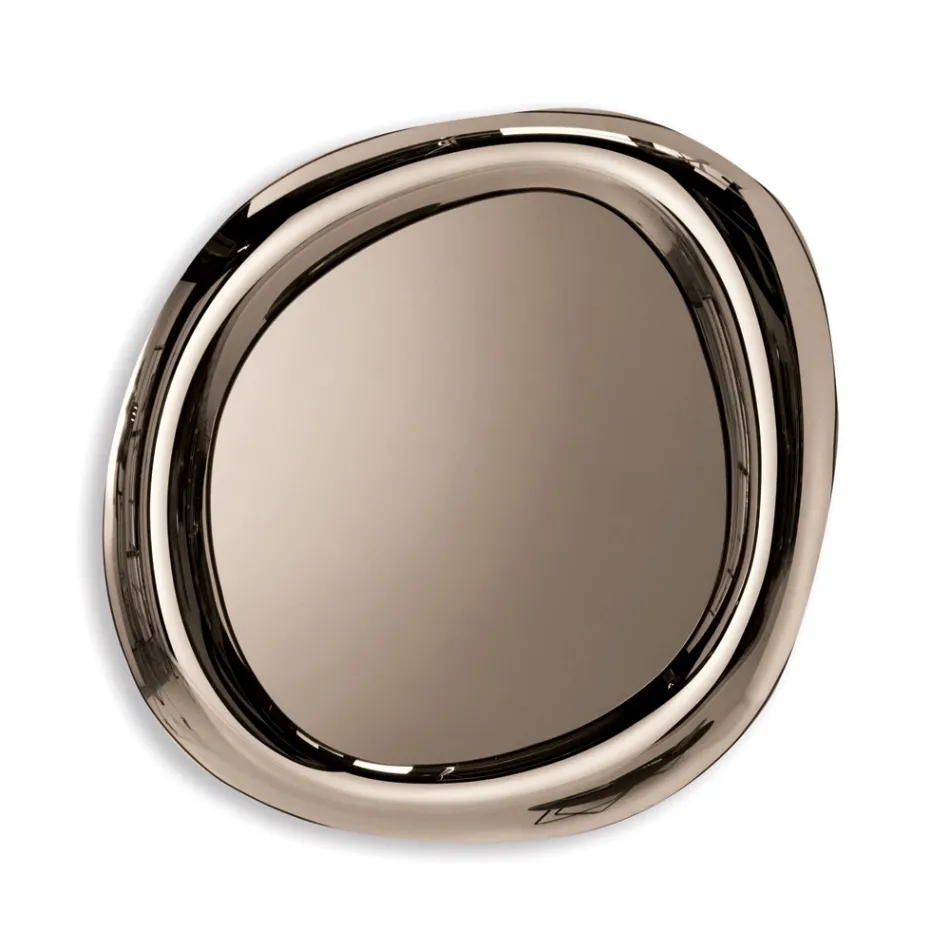 Espelho de parede com moldura curva, fabricado na Itália - Babila Viadurini