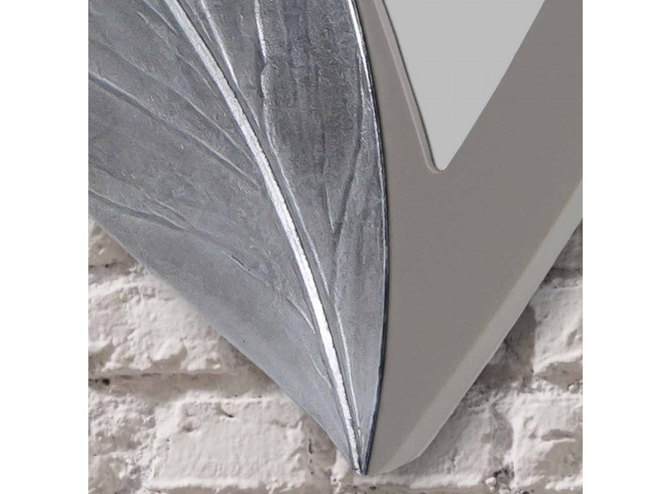 Espelho de parede em forma de pomba moderna cinza lacado feito Itália Sagama Viadurini