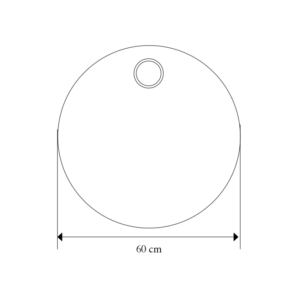 Espelho de parede redondo com anel de teca colorido feito na Itália - Odile Viadurini