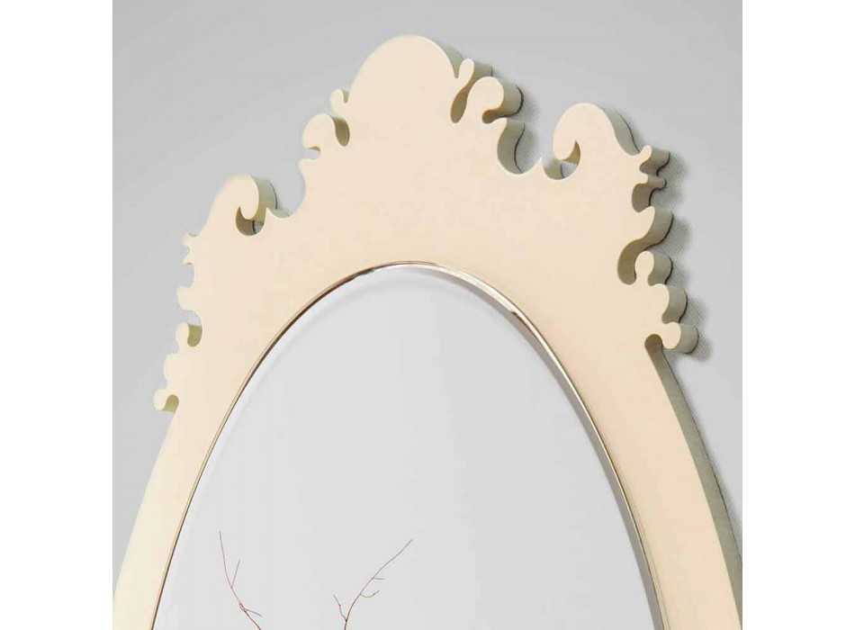 Espelho de parede vintage em madeira marrom com moldura - Giangio Viadurini
