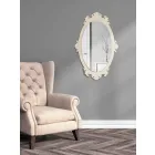 Espelho de parede vintage em madeira marrom com moldura - Giangio Viadurini