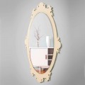 Espelho de parede vintage em madeira marrom com moldura - Giangio