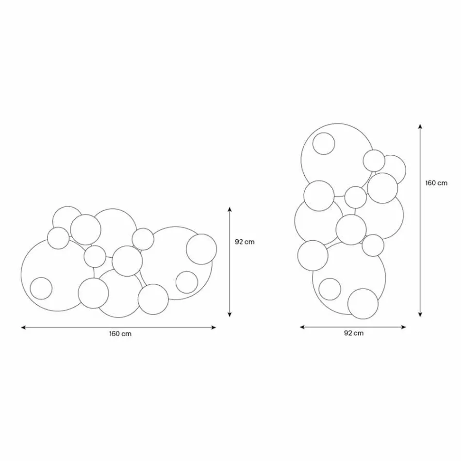 Espelho decorativo de parede com design de círculos coloridos em 2 dimensões - Babol Viadurini