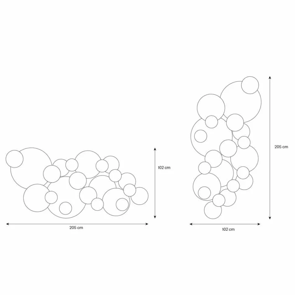 Espelho decorativo de parede com design de círculos coloridos em 2 dimensões - Babol Viadurini