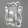 Grande espelho decorativo de parede de design moderno em branco e cacau - Bocchio