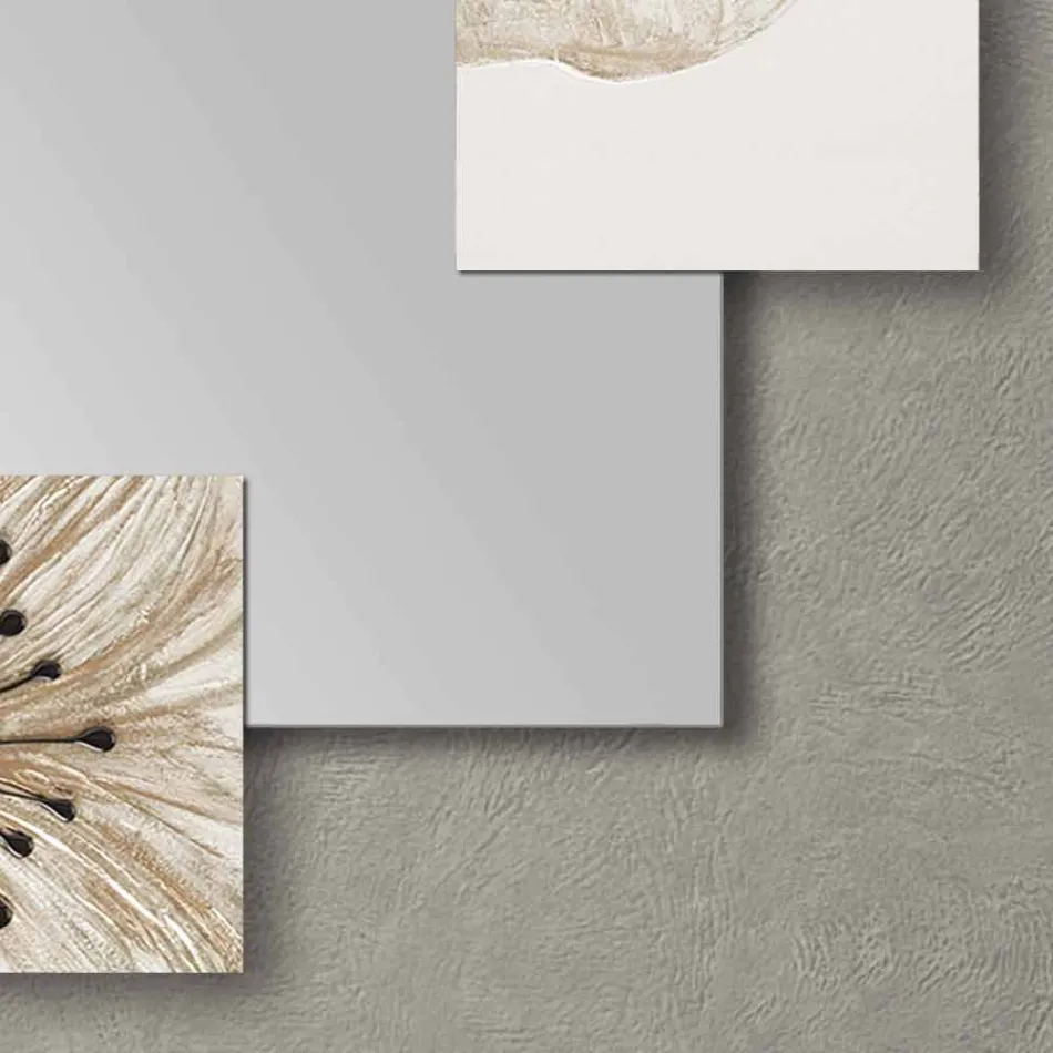 Espelho de parede com duplo elle feito na Itália Projeto Sandblasted Viadurini