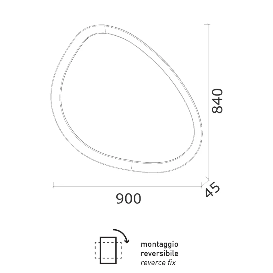 Espelho de formato irregular com retroiluminação fabricado na Itália - Ride Viadurini