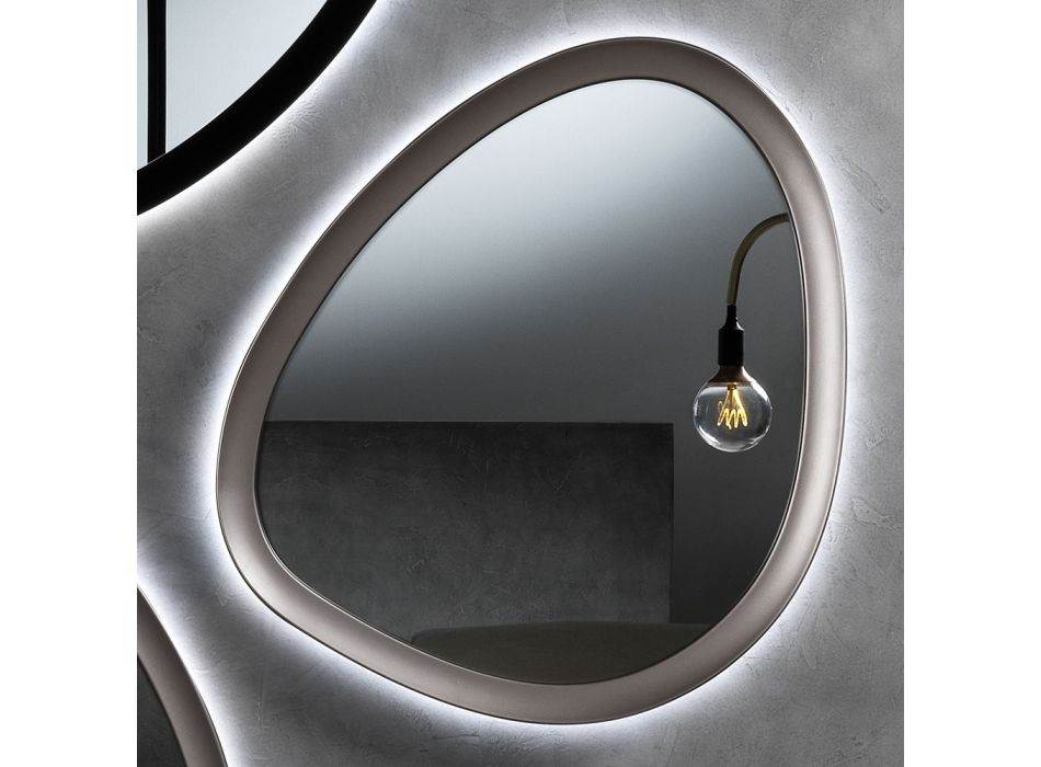 Espelho de formato irregular com retroiluminação fabricado na Itália - Ride Viadurini