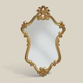 Espelho em forma de luxo com moldura de folha de ouro feito na Itália - precioso