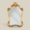 Espelho clássico de folha de ouro com moldura moldada feito na Itália - precioso