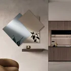 Espelho composto por 3 placas sobrepostas, 2 de bronze e 1 fumê - Armida Viadurini