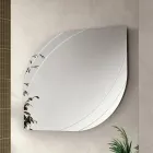 Espelho de vidro com gravuras em dois tamanhos e cores, fabricado na Itália - Vela Viadurini